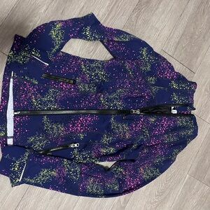 lululemon athletica Navy Splatter Zip Jacket with Pink & Neon Yellow Accents